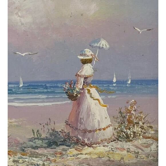 Mid 20th Century Framed French Oil Painting On Canvas Le Touquet, France Signed - Picture 3 of 12